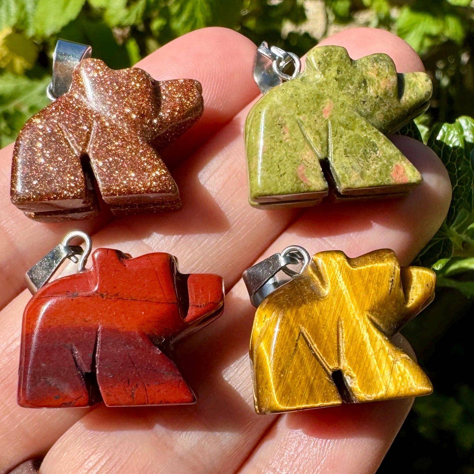 Elf Kendal Hippies – Engroshandel Vedhæng/charm – Bjørnevedhæng 2 cm ædelstensbjørnecharm 20 mm stenbjørn af alf0