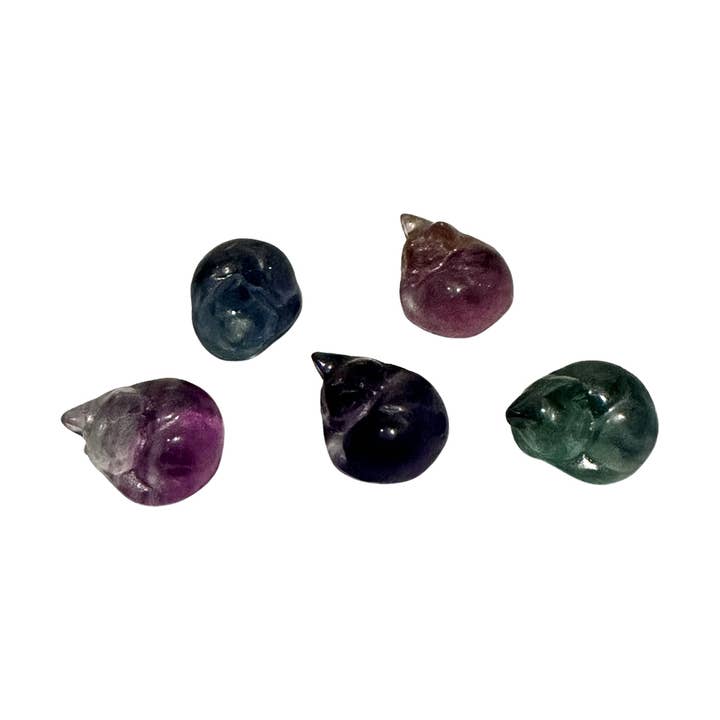 VIE - Wholesale Spiritual stone/crystal - Rainbow Fluorite Mini Carving - Assorted, 1.5x1cm, Single24