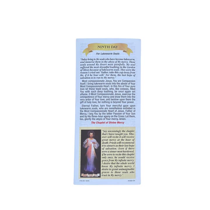 Oremus Mercy - Wholesale Religious Card - Prayer Pamphlet - Novena to The Divine Mercy (25/pk)4