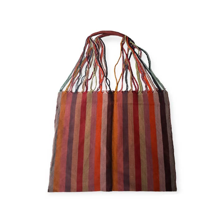 The Little Pueblo - Vente Tote bag – femme - Sac fourre-tout tissé à rayures mexicaines, hamac de Chiapas, fait main pour femme30