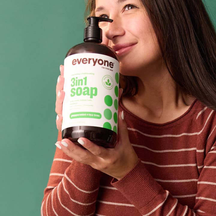 EO + Everyone - Wholesale 2-in-1 Shampoo & Body Wash - Peppermint + Tea Tree 3in1 Soap 32 oz Case Pack of 63