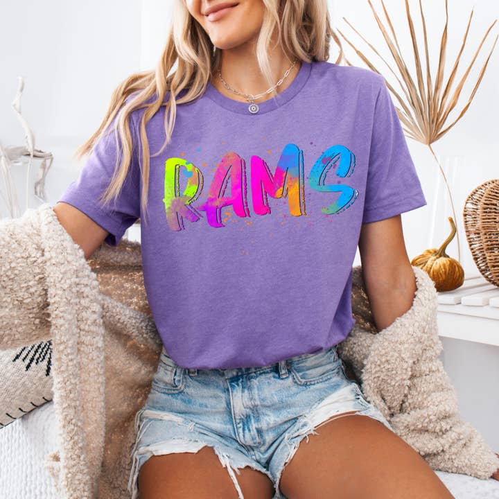 Enid and Elle - Wholesale T-Shirt (Graphic) - Women's - Neon School Mascots T-shirt , Customized School Design tee