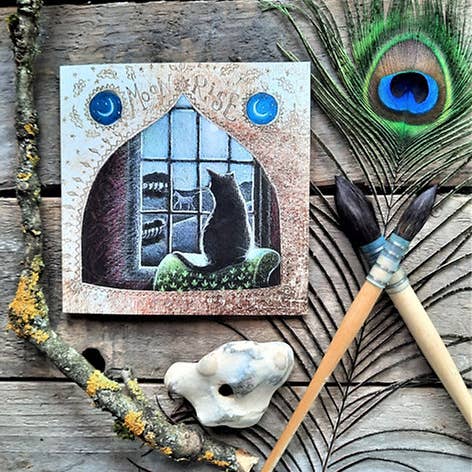 Hannah Willow Art - Venta al por mayor Tarjetas de felicitación - Tarjeta de Felicitación Amanecer Lunar