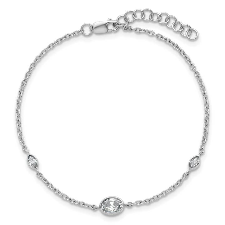 Armband aus 14 Karat Weißgold mit 3/8 Karat im Labor gezüchteten Diamanten. für den Großhandel von Fine Diamond
