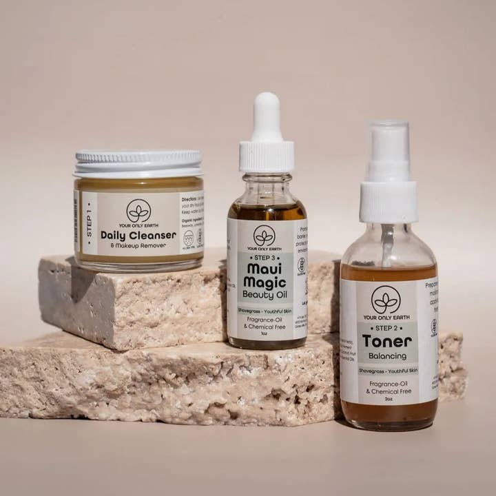 3 Step Dewy Skincare Set for wholesale by Your Only Earth