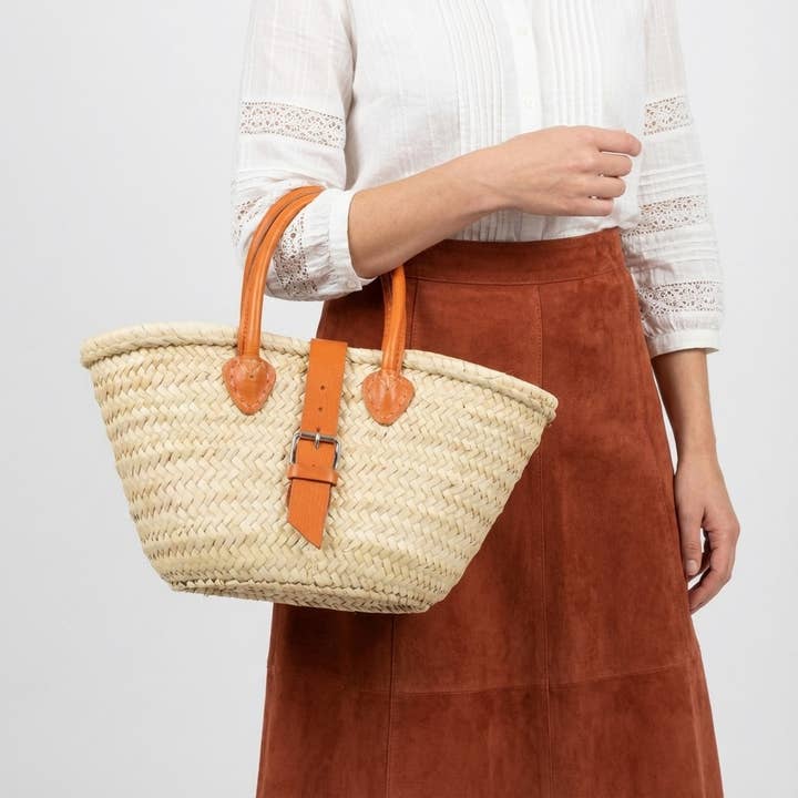 Melecraft - Vente Sac de plage - Sac en Paille Fait Main – Panier Français en Cuir13