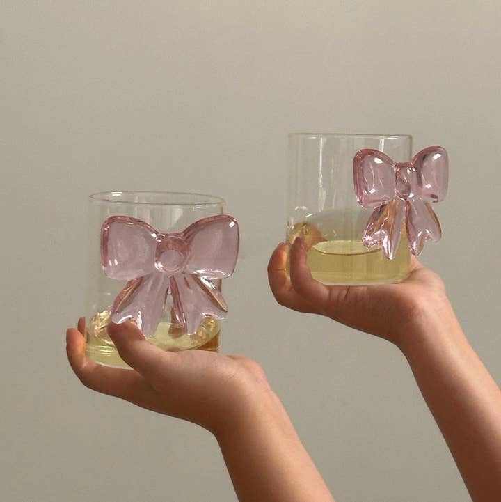 INSPECIAL HOME - Wholesale Drinking Glass/Cup - Handmade Cute Whimsical Bowknot Tumbler Glass Cup Case of 101