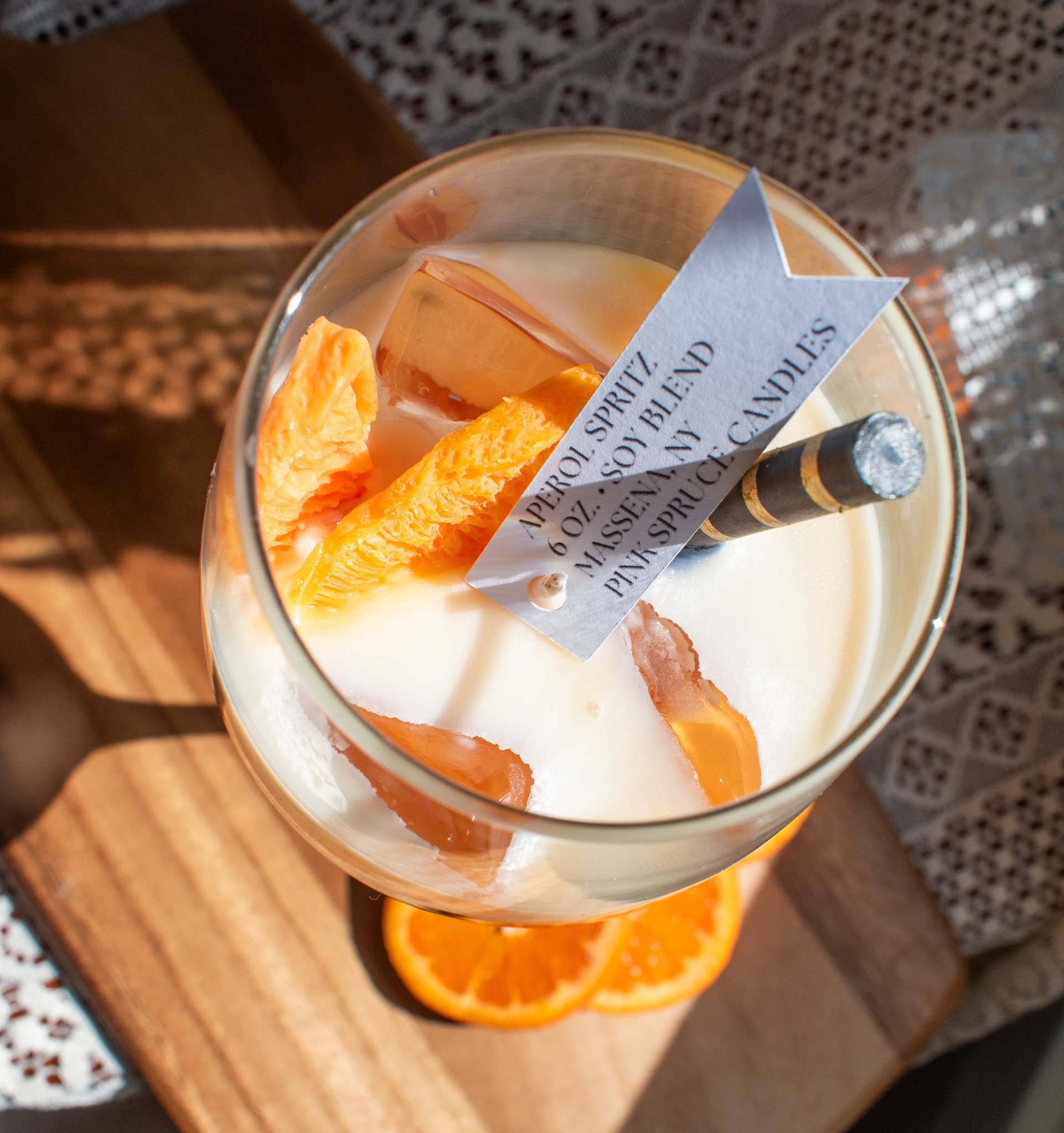 Pink Spruce - Wholesale Novelty Candle - Aperol Spritz Soy Blend Candle - Hand Poured in Small Batch 2