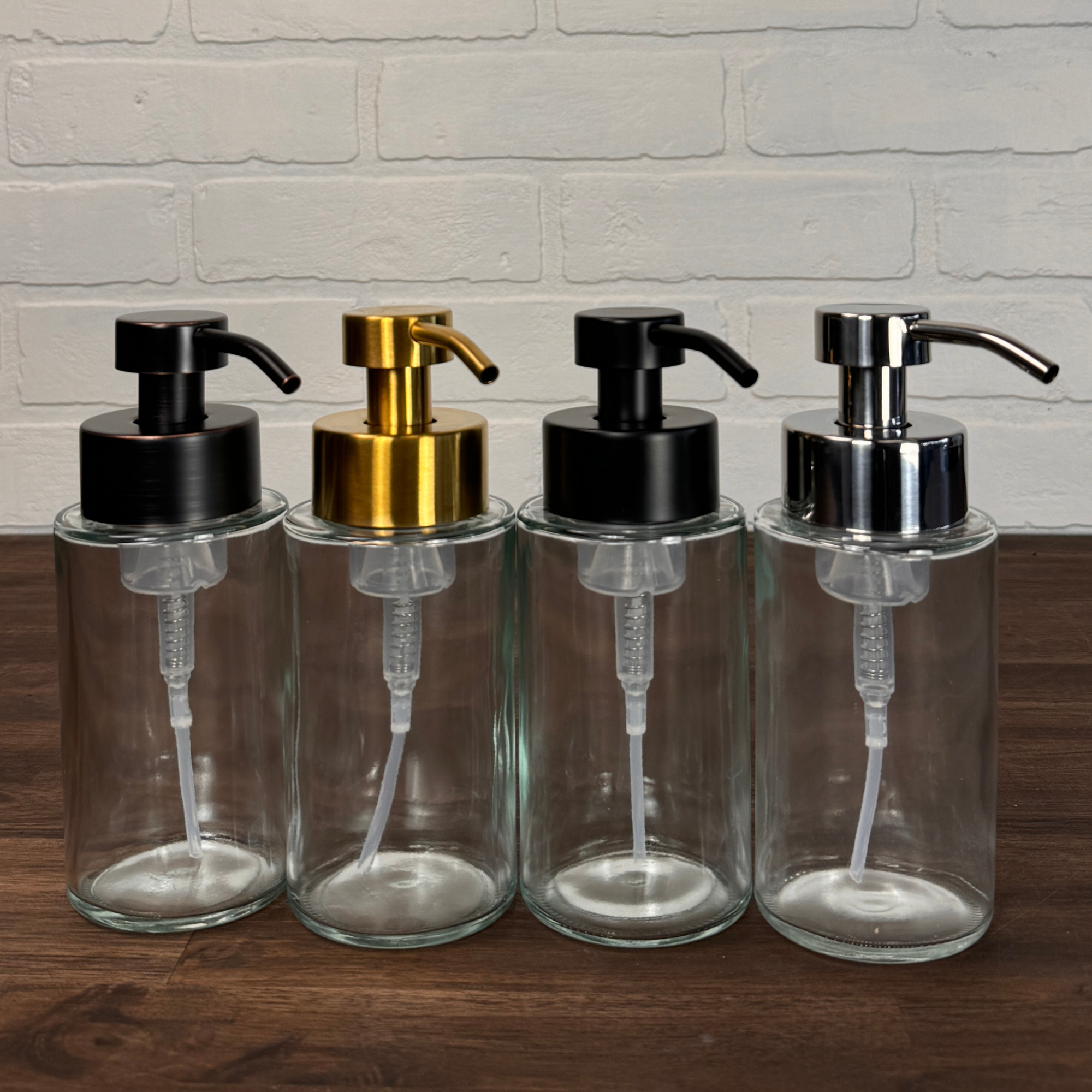The Bottle Shoppe - Wholesale Soap Dispenser - Farmhouse Foaming Glass Soap Dispenser w/ metal pumps10