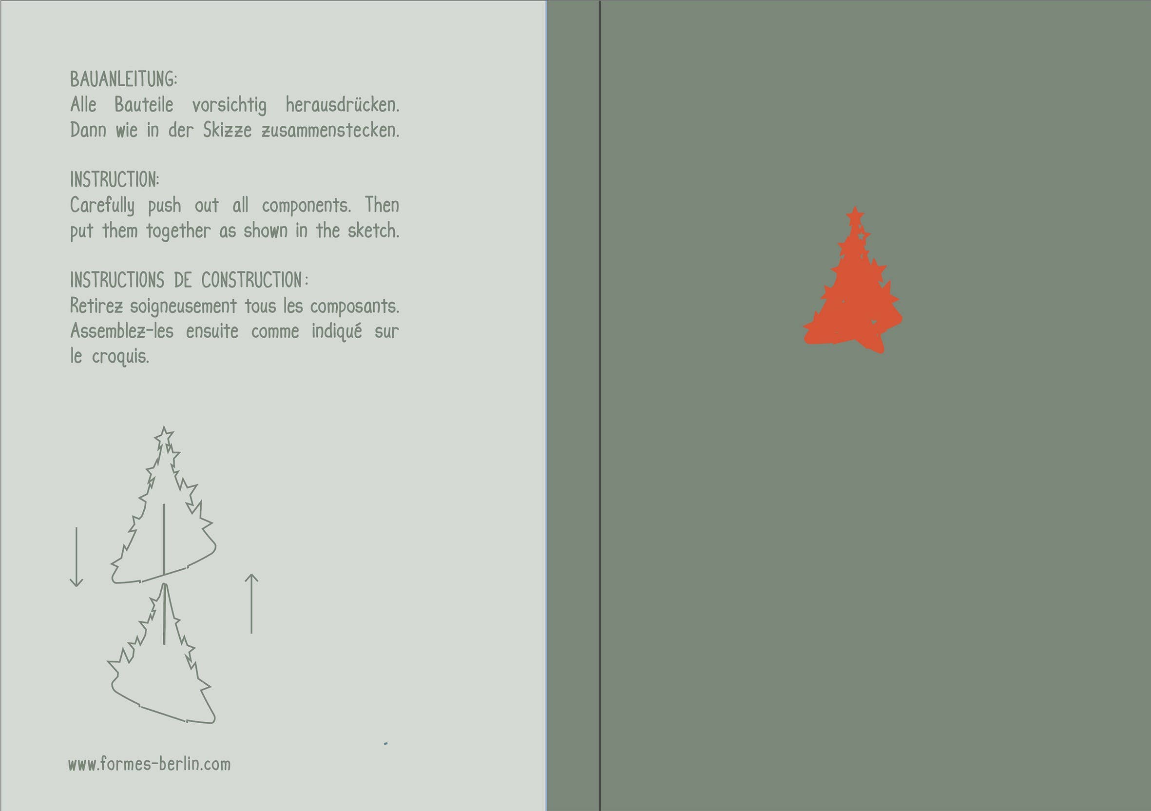 Formes Berlin GbR - Wholesale Christmas Decoration - Christmas star 3D deco greeting card1