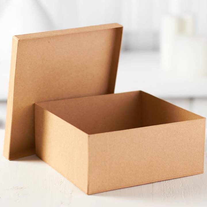 Factory Direct Craft - Wholesale Gift Box - Premade Paper Mache Square Box - 7" x 7" x 3"