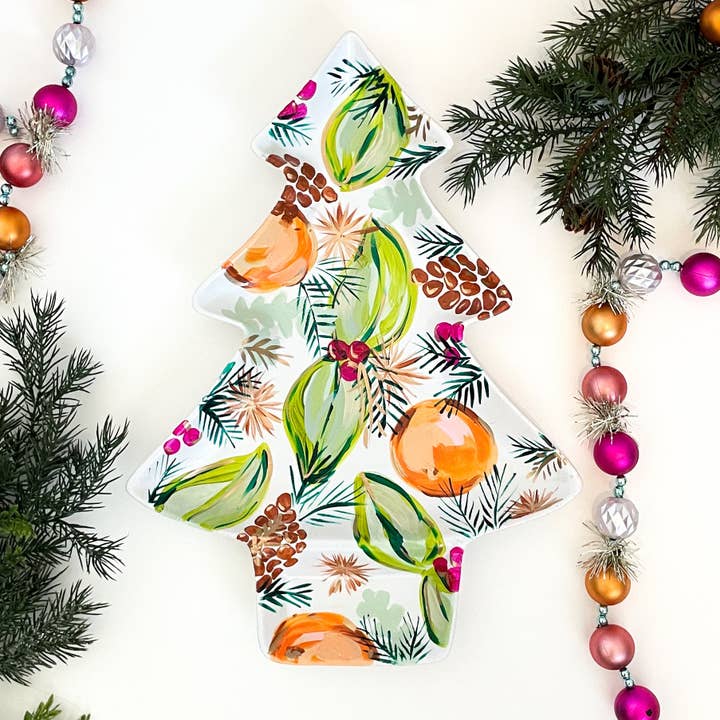 Citrus Christmas Tray|Jessica Reynolds Art for wholesale by Jessica Reynolds Art