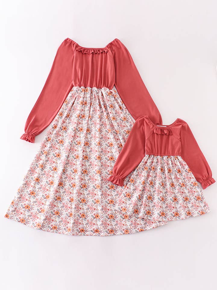 Vestido de mãe com estampado floral por atacado de Aspen Rain Boutique