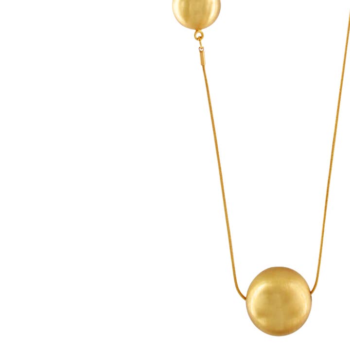 Tabitha IN:STORE Adjustable Double Ball Necklace Gold Plating for wholesale by Dansk Copenhagen