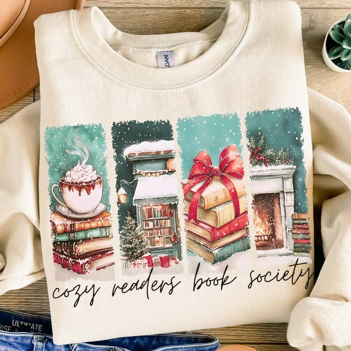 All Booked For Christmas Sweater, Coquette Xmas Books Tee for wholesale by NVC Ecommerce LLC