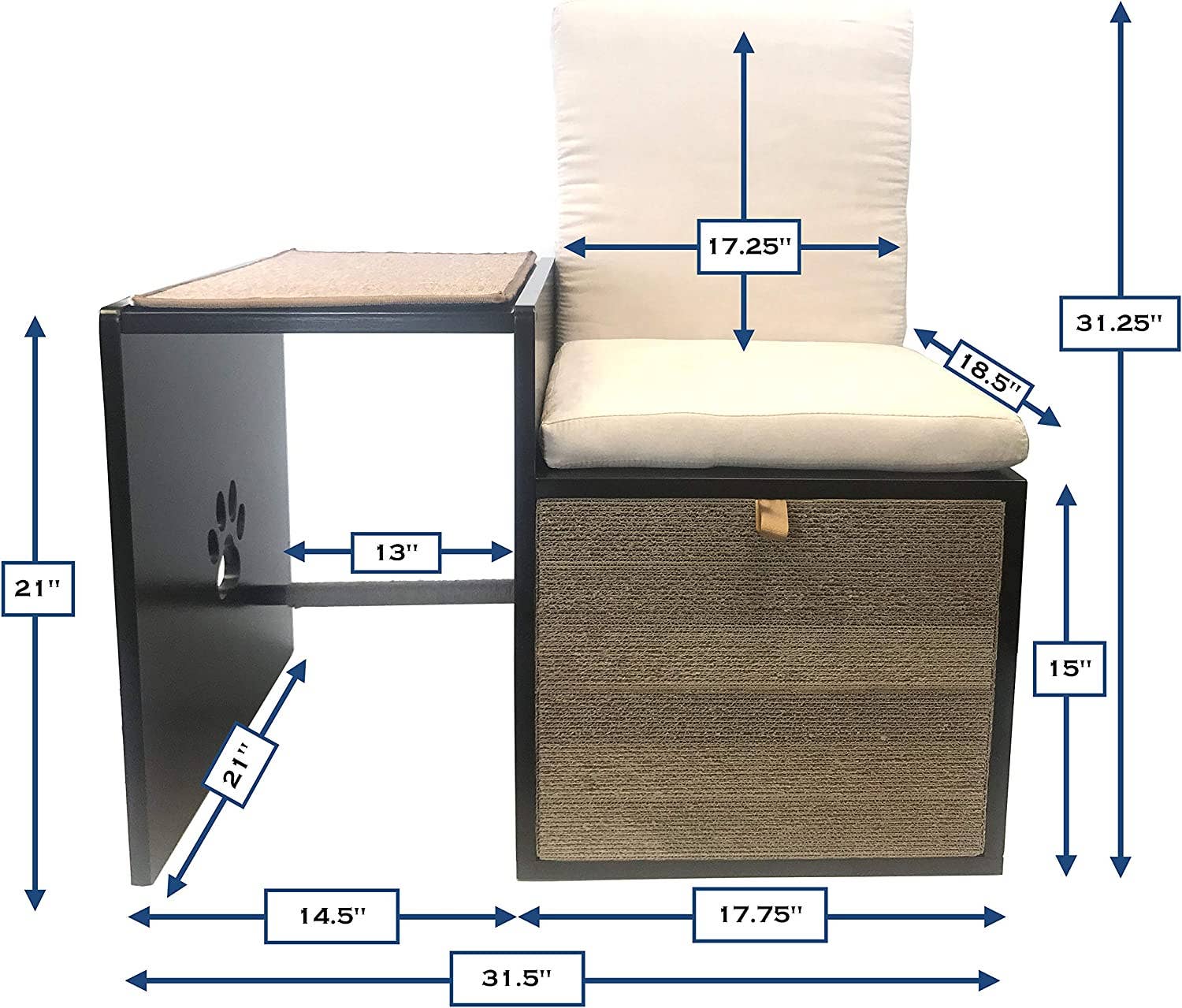 Penn-Plax - Wholesale Pet Scratcher - Cat - Cat-Walk Furniture: Love Seat Bench & Play Hide4