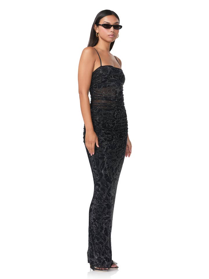 Jennan Rose Rhinestone Dress - Noir for wholesale on Faire