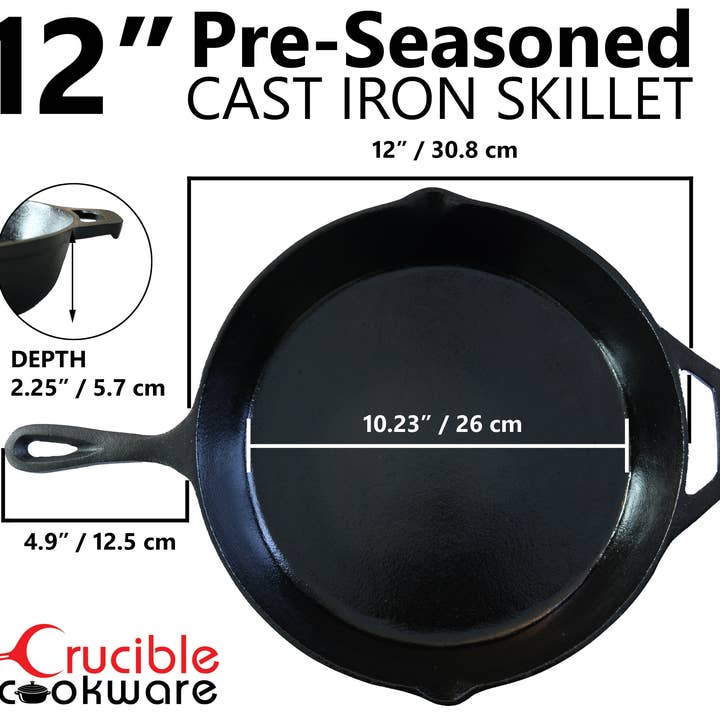 Crucible Cookware - Wholesale Cast iron skillet - Cast Iron Skillet Set 12-Inch (30,5 cm) & 10.25-Inch (26 cm)2
