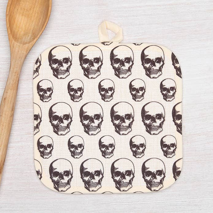 Skull Pot Holder | Quilted Backing Hot Pad for wholesale by Counter Couture