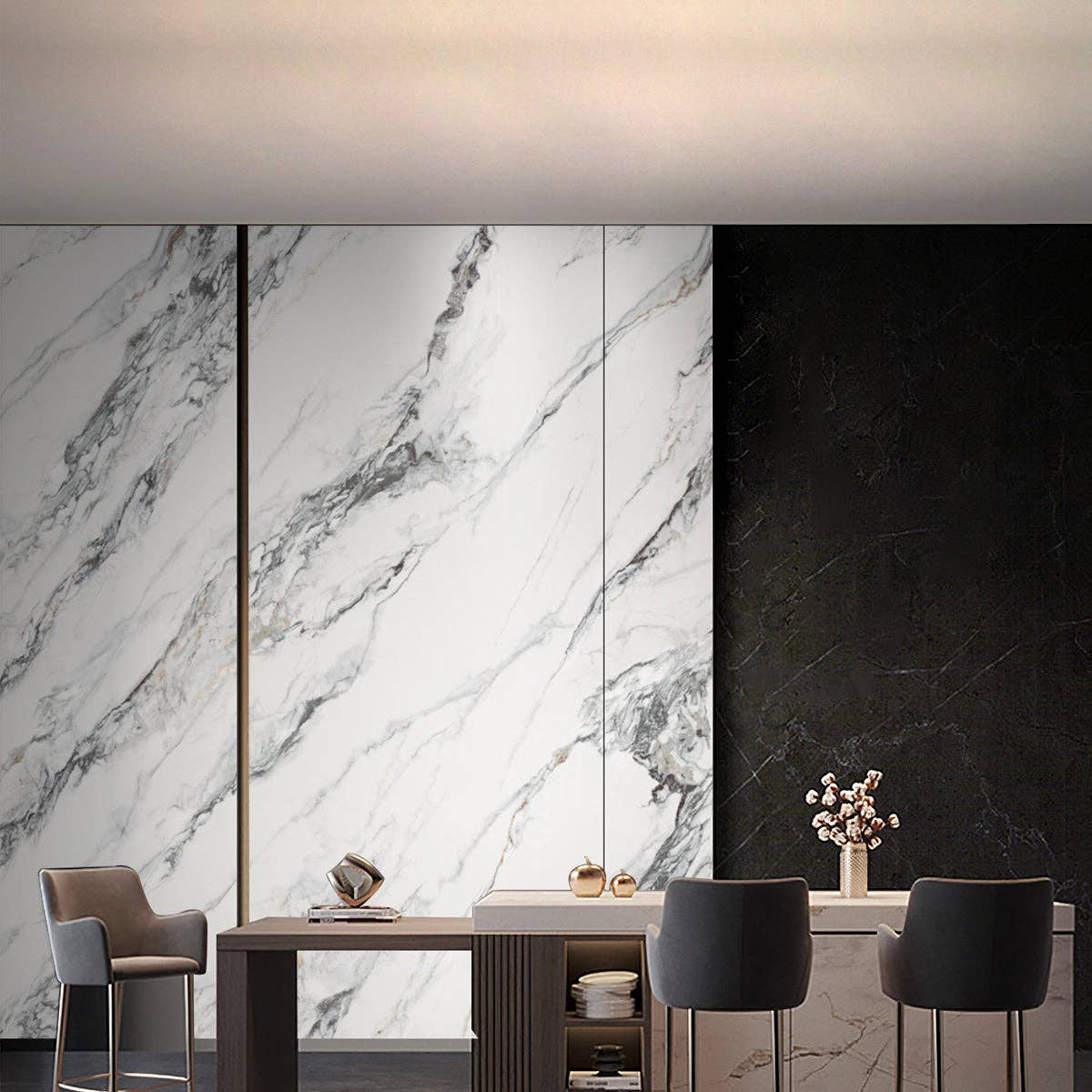 ENER-J – wholesale Decorative panel – Premium High-Gloss Marble SPC Panels 1220x2440x4mm Pack of 32