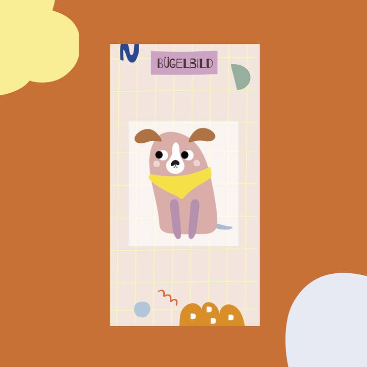 Iron-on transfer "Cool Dog" for wholesale by Modern Kids Art