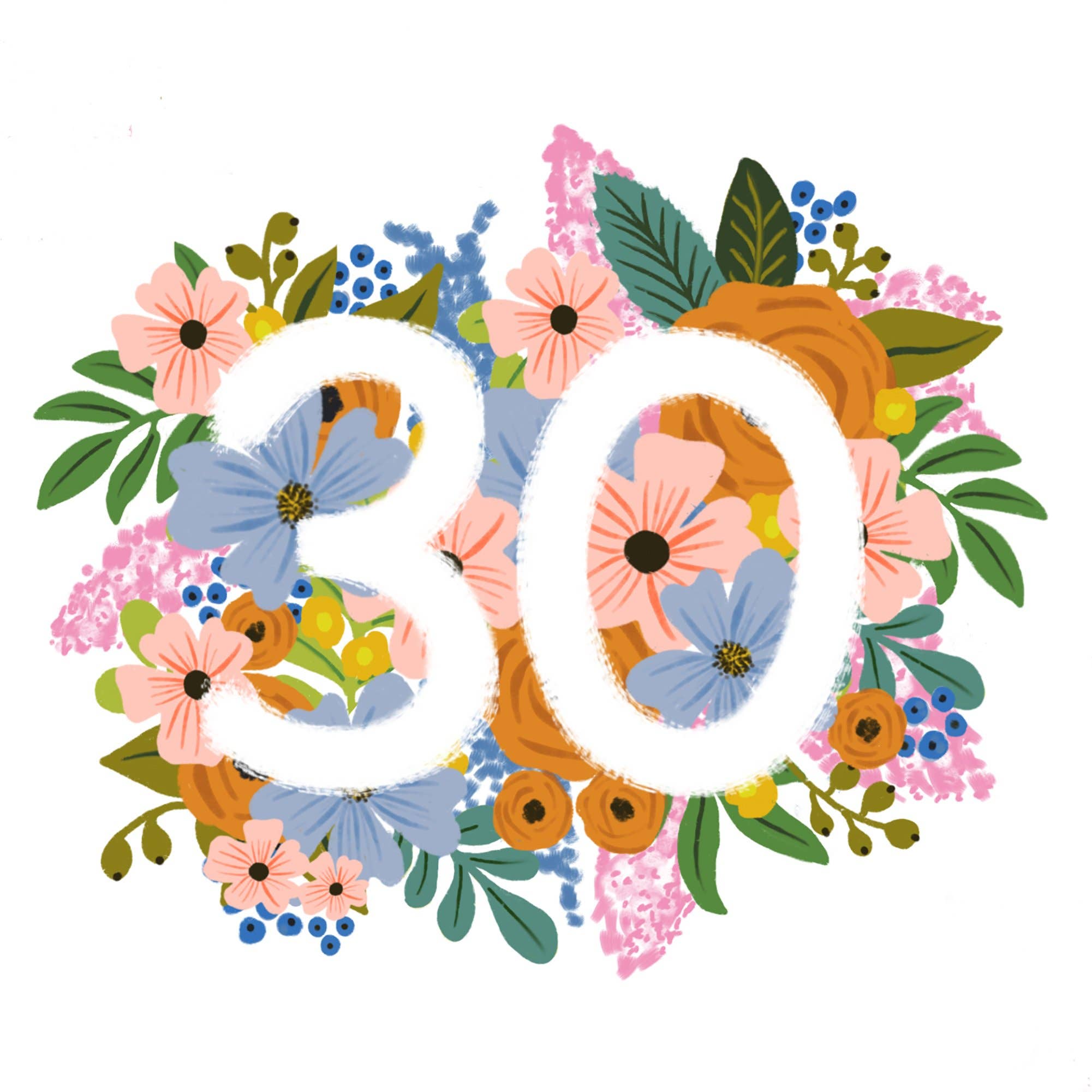 Lomond Paper Co - Wholesale Birthday Card - Colourful, Floral 30th Birthday Card5