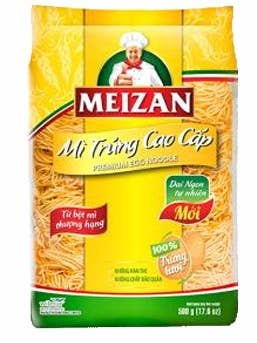 Meizan Thin Round Egg Noodle for wholesale by G CHOICE by LNS International Corporation