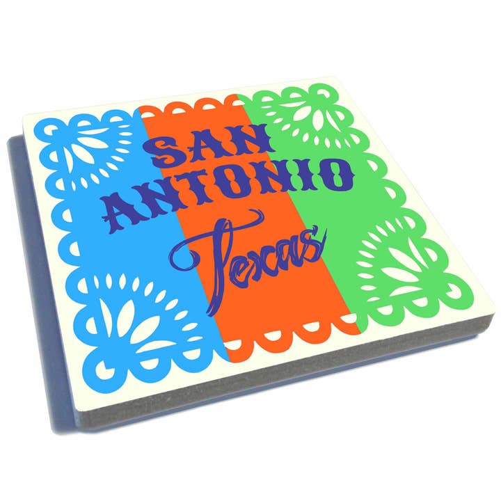 San Antonio Texas - Stone Drink Coaster w/cork backing for wholesale by EXIT82ART