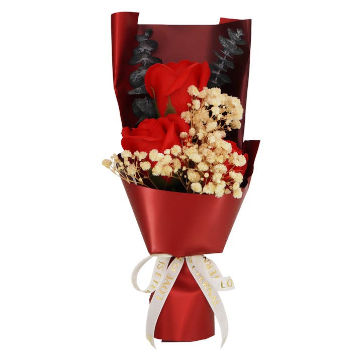 ASSORTED Soap Rose Floral Bouquet Pink Gift Box - 5 Pcs for wholesale on Faire4