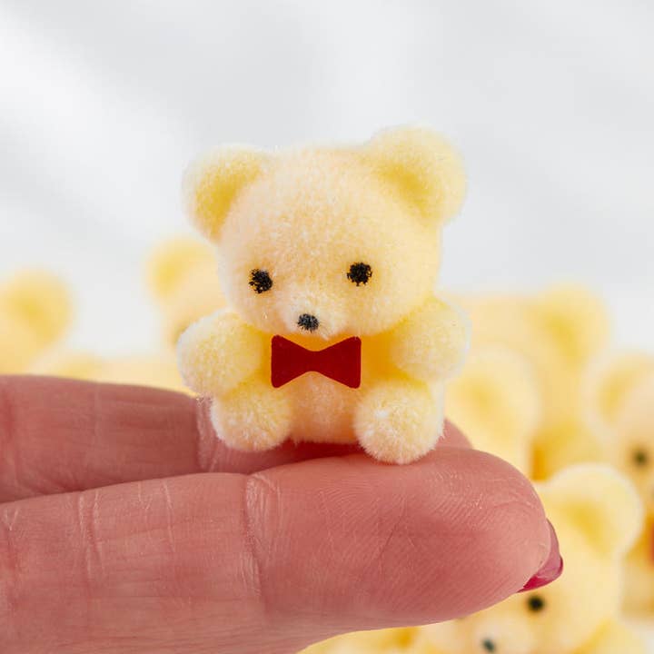 Factory Direct Craft - Wholesale Decorative Tabletop Object - 1" Miniature Yellow Flocked Teddy Bears (Bag of 12)2
