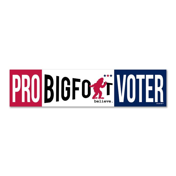 Pro Bigfoot Voter | Vinyl Sticker for wholesale by Little Bay Root