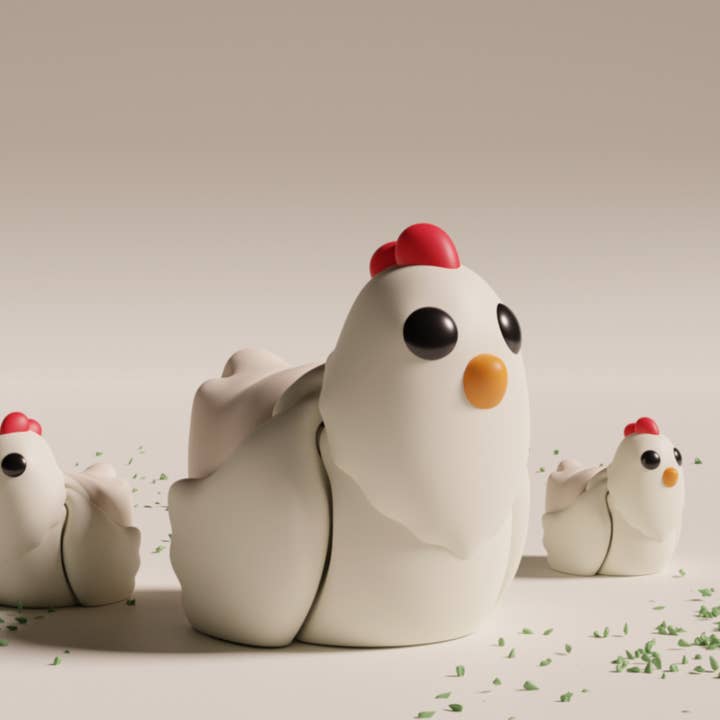 Brinquedo Tiny Baby Chicken impresso em 3D, Brinquedo Fidget por atacado de Great American Designs