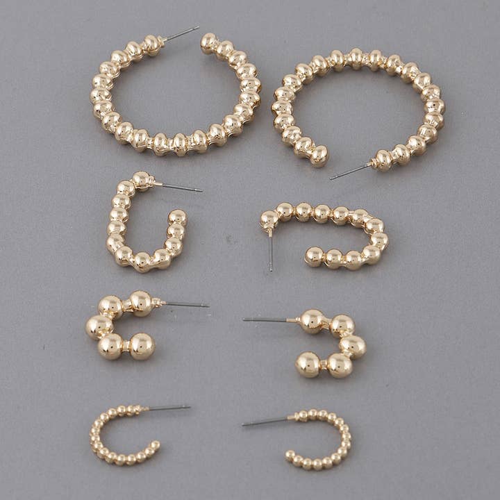 Melted Beads Hoop Earrings for wholesale by 3AM BY H&D ACCESSORIES