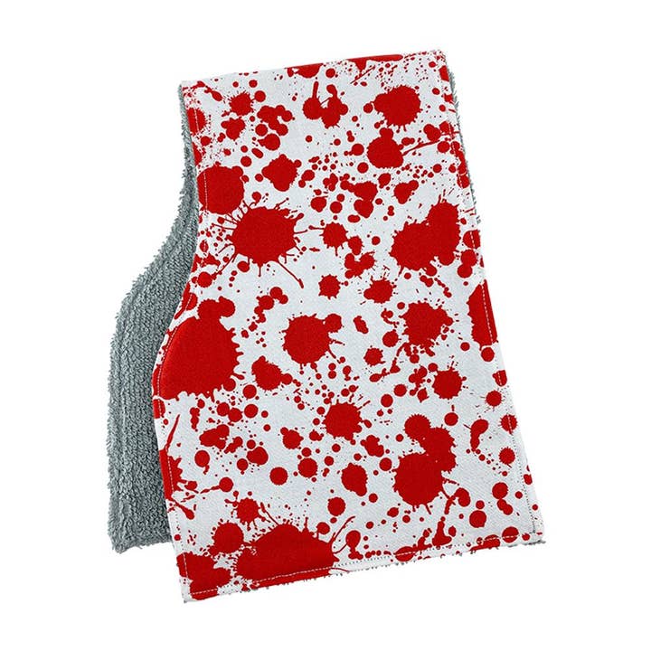 Blood Splatter Burp Cloths for wholesale by Lola’s Classic Babies LLC