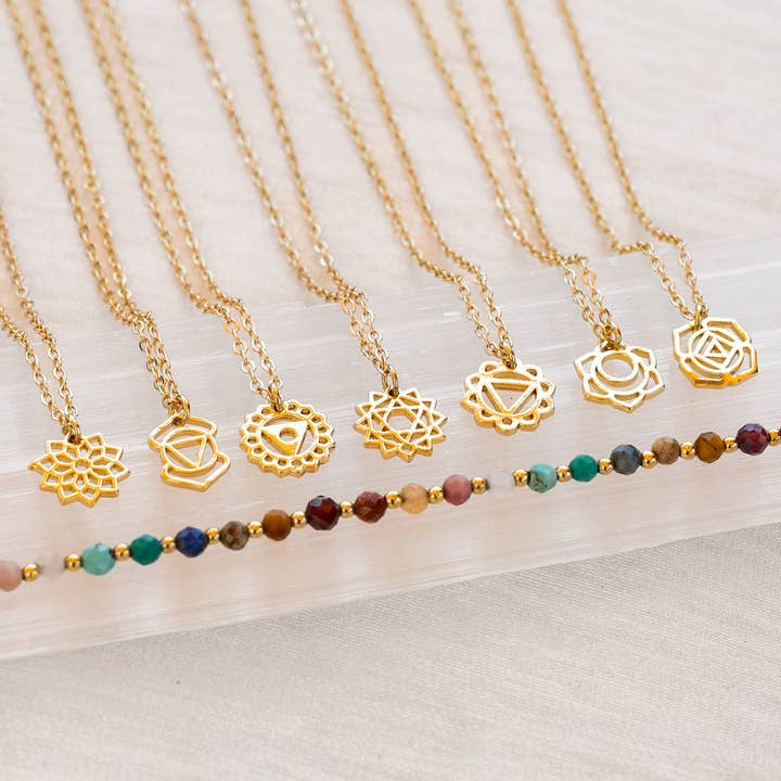 Lotus and Luna - Wholesale Pendant/Charm Necklace - Gold Sacral Chakra Necklace4