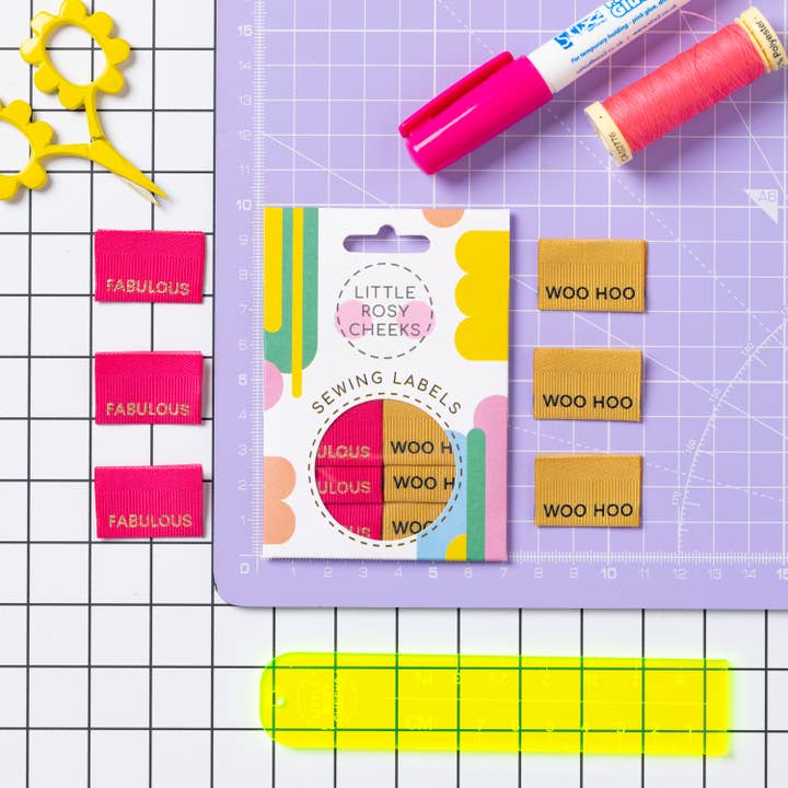 Little Rosy Cheeks - Wholesale Craft Supplies - FABULOUS / WOOHOO - Sewing Labels Tags1