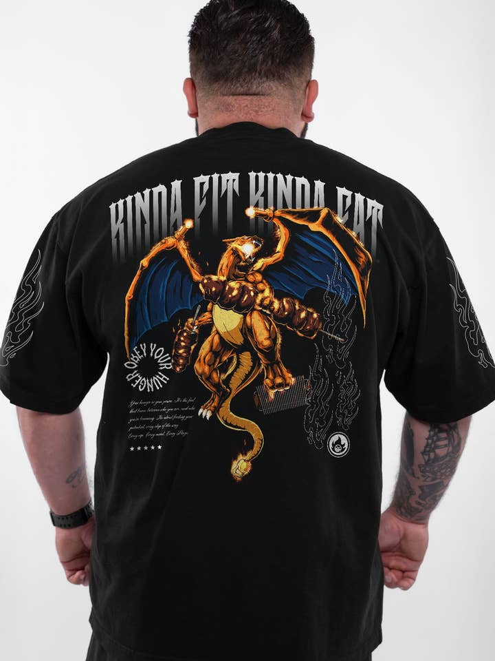 Maglietta Premium Oversize Charbeque per la vendita all'ingrosso da parte di Kinda Fit Kinda Fat