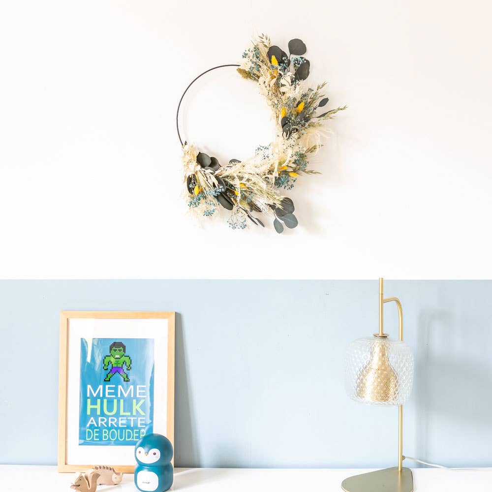 Réconciliation Végétale - Vente Fleur séchée/pressée - Couronne murale de fleurs séchées Herbert2