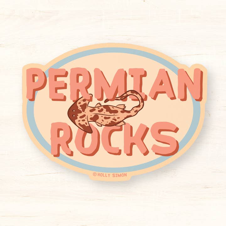 Diplocaulus Permiska Bergarter Matt Klistermärke för wholesale av Holly Simon