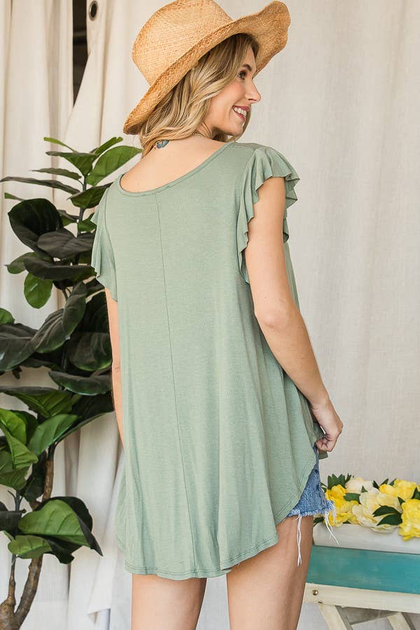 JADE BY JANE - Wholesale Tunic - Women's - Sleeveless Ruffle Top - KRT103721