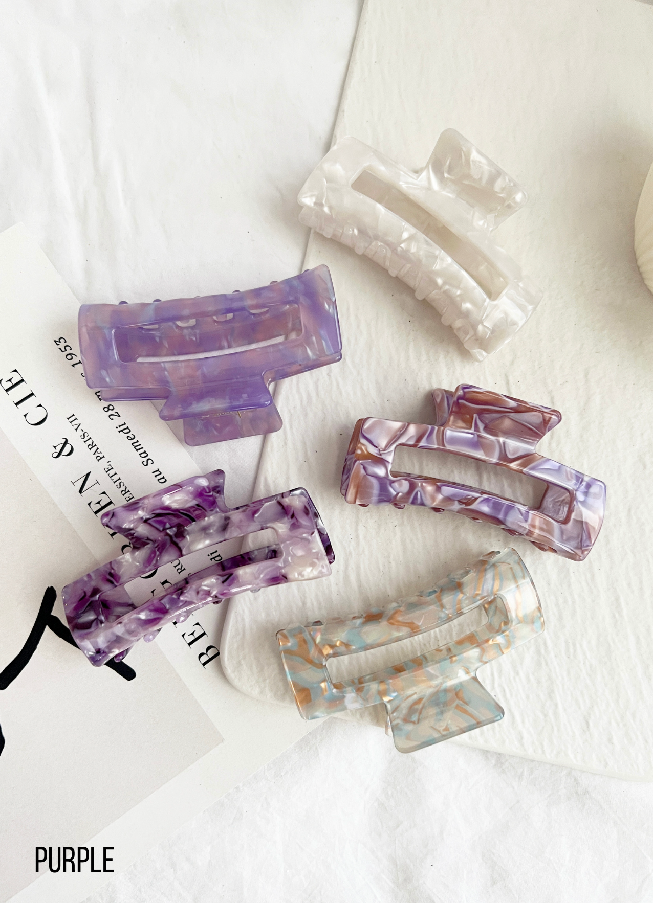 LoveLina – wholesale Hårklämma - Dam – Blandade acetat regelbunden storlek hårklämma (ALLIE-ASSORTED2)3