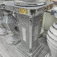 Silver Crushed Diamond Side Table Sparkle 40x60cm ( F058 ) for wholesale by DEENZ
