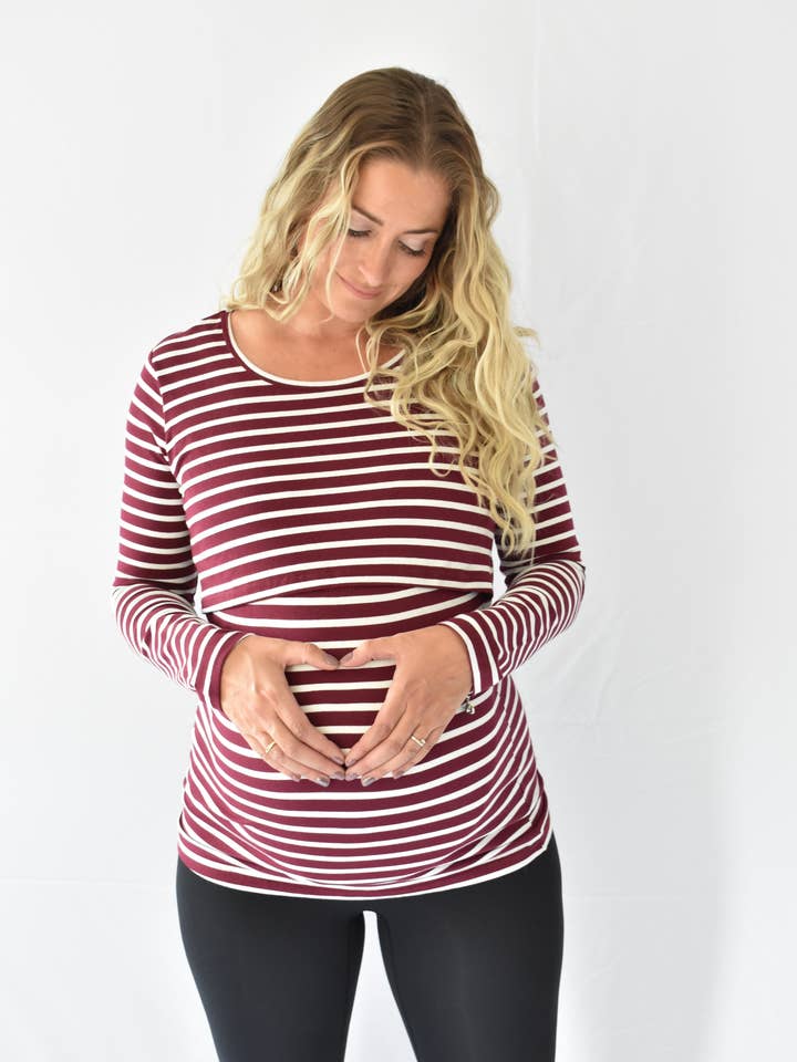 Jenny Long Sleeve Nursing Top for wholesale by Ella Bella Maternity