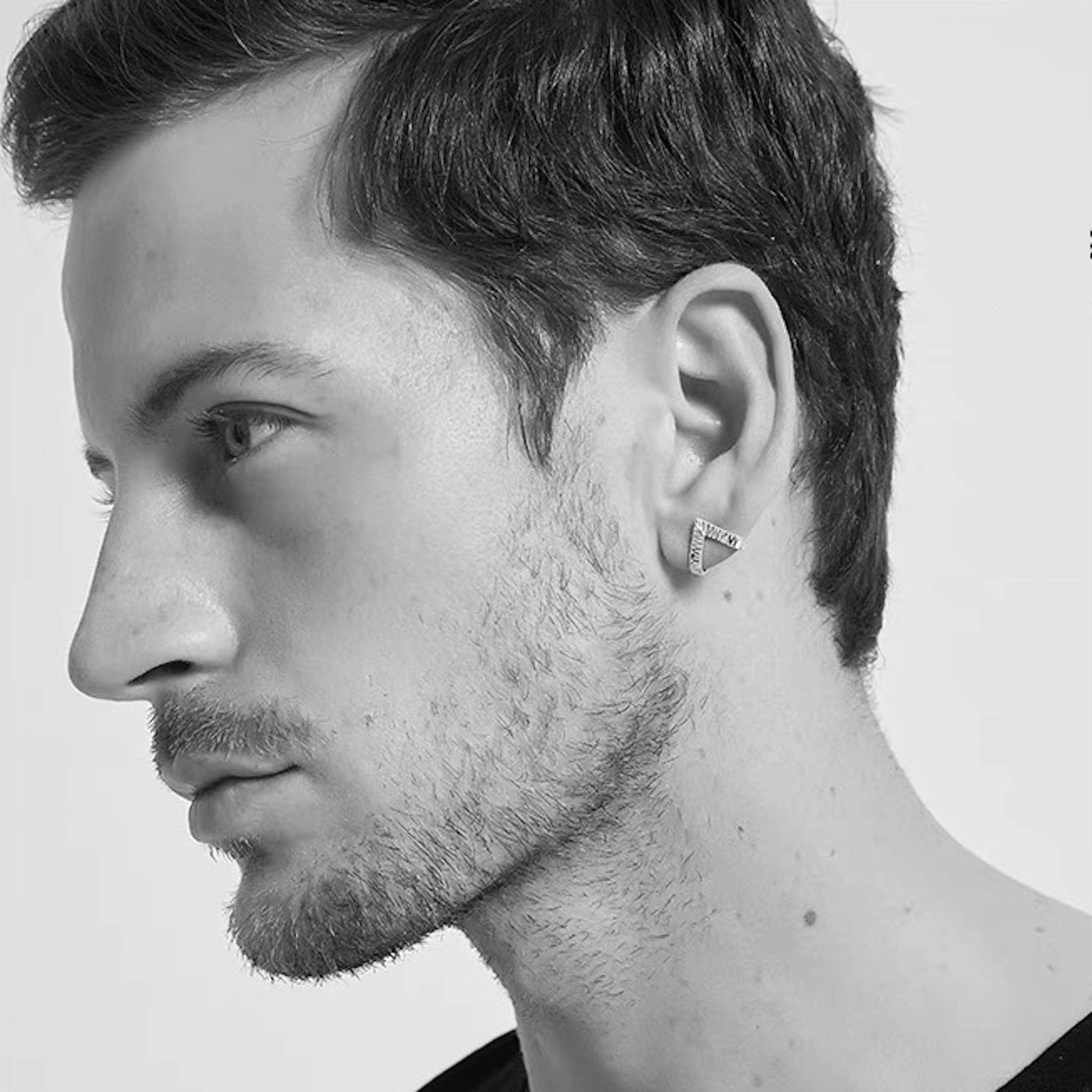 LanLivia - Wholesale Stud/Post Earrings - Unique design V shape ear studs-black n silver5