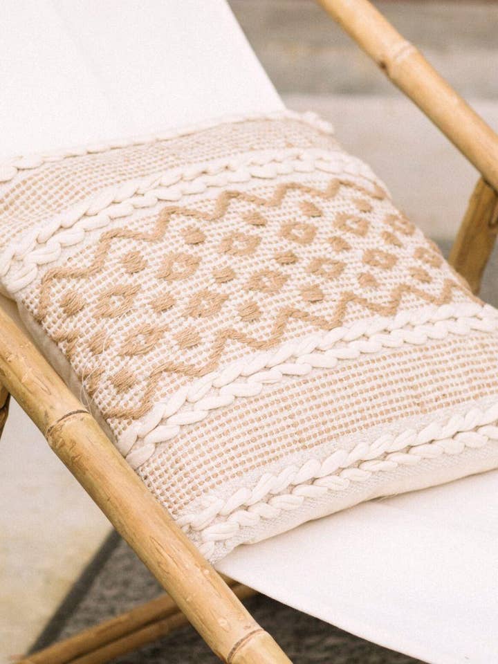 Cotton/jute Cushion 45x45 Cm for wholesale by BOIS BLANC HOME LTD