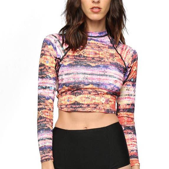 Of Earth Long Sleeved Crop Top for wholesale by Kassia+Surf