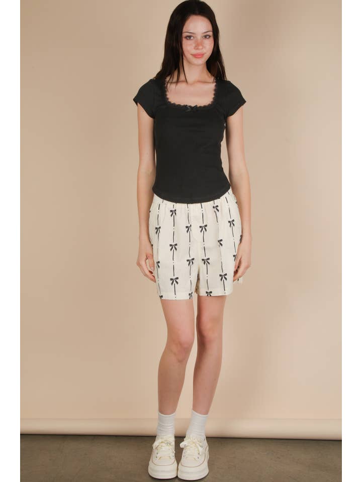 VERY J - Vente Haut en maille – femme - NT12169-Haut en maille côtelée avec dentelle et nœud4