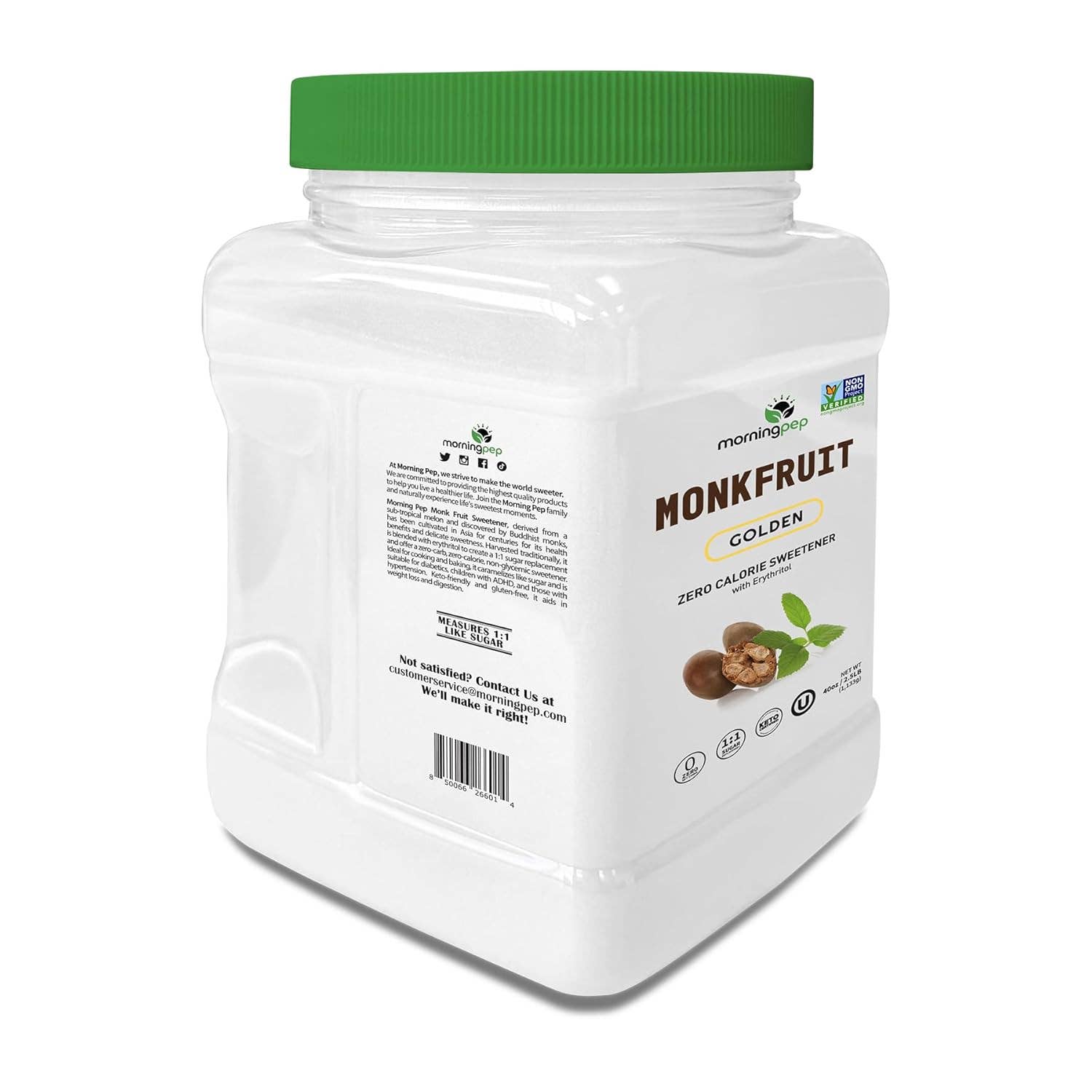 Durelife - Wholesale Sugar/Sweetener - Morning Pep Monk Fruit Sweetener, Golden 2.5lb8