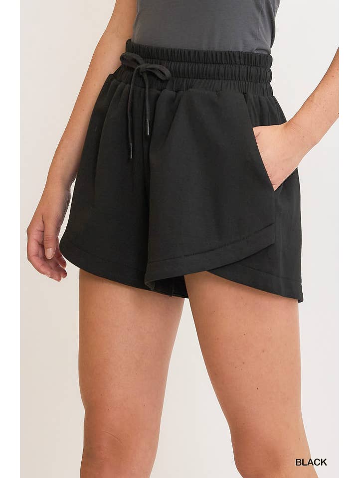 Vanilla Monkey - Wholesale Shorts - Women's - Criss Cross Hemline Luxeknit Sweatshorts