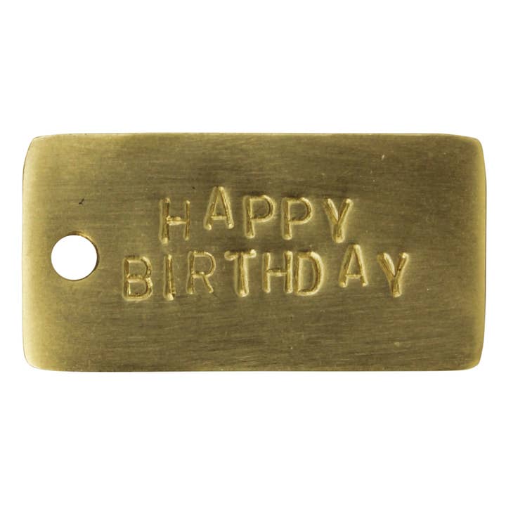 HomArt - Wholesale Gift Tag - Brass Tag - Happy Birthday